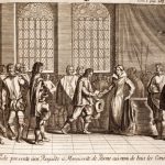 Hendrik van Brederode biedt Margaretha van Parma het Smeekschrift der Edelen aan.