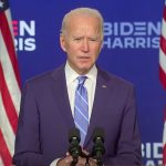 Joe Biden tijdens zijn speech van 5 november 2020